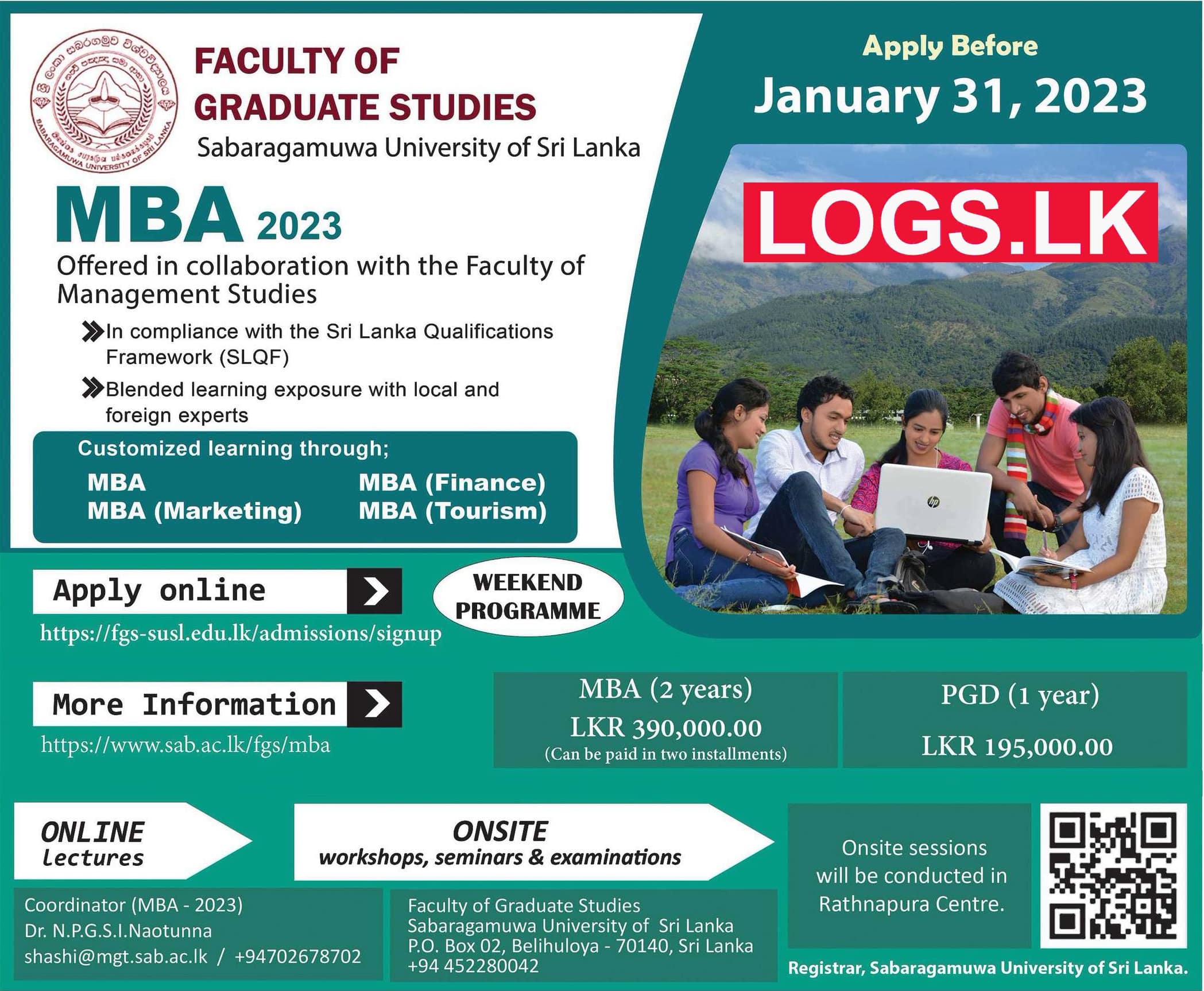 Master of Business Administration (MBA) 2023 - Sabaragamuwa University MBA Degree Programme 2023 Application Form Download, Apply Online