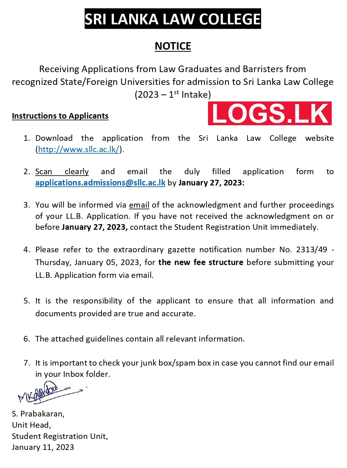 Law College Admission 2023 for Law Graduates and Barristers Application Form, Details Download