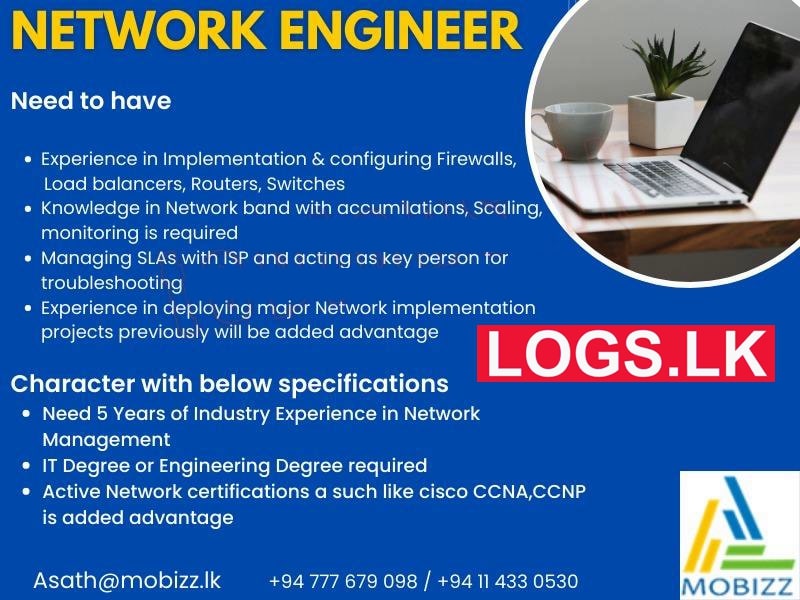 Network Engineer Job Vacancy at Mobizz Elite (Pvt) Ltd Job Vacancies
