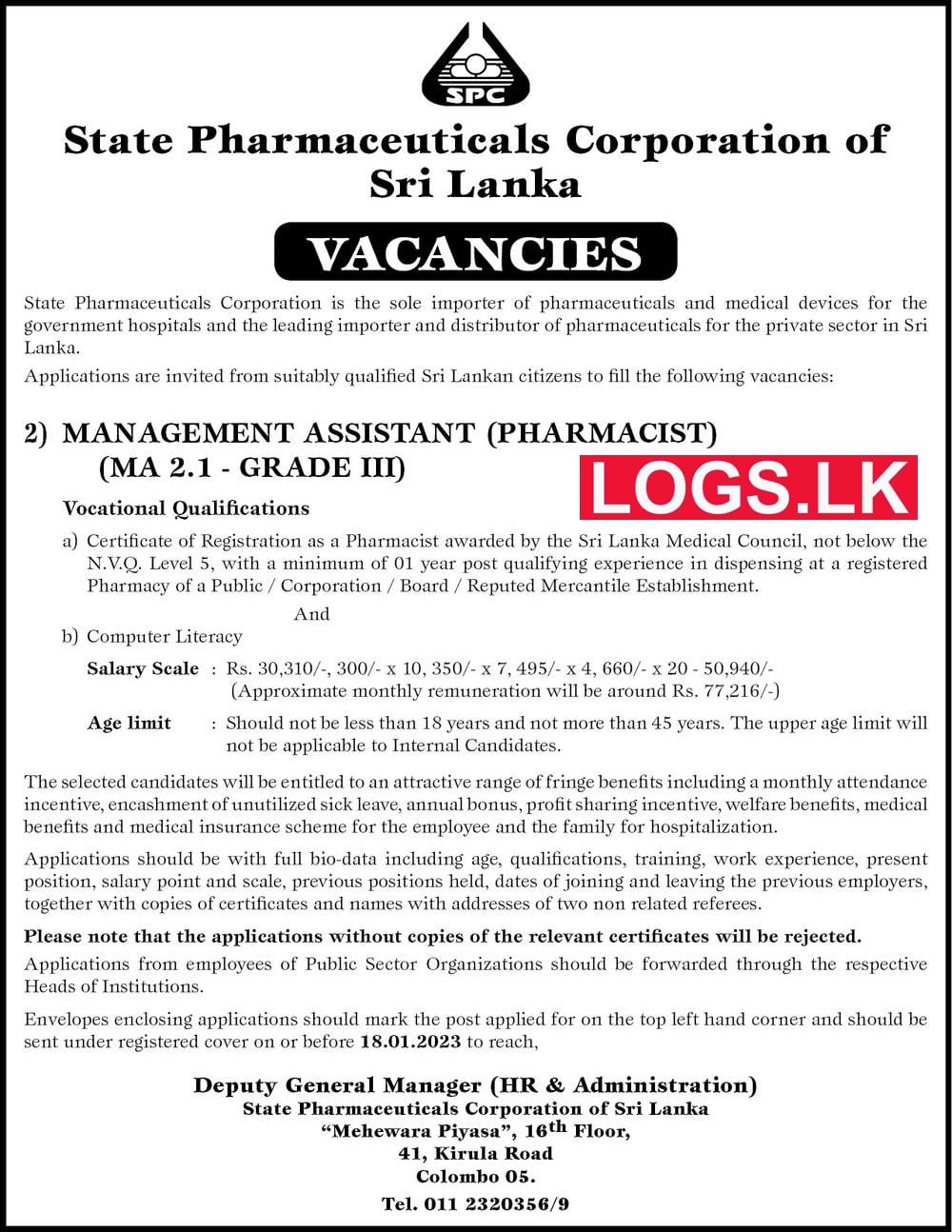 Management Assistant Vacancies 2023 in SPC Sri Lanka Application Form, Details Download