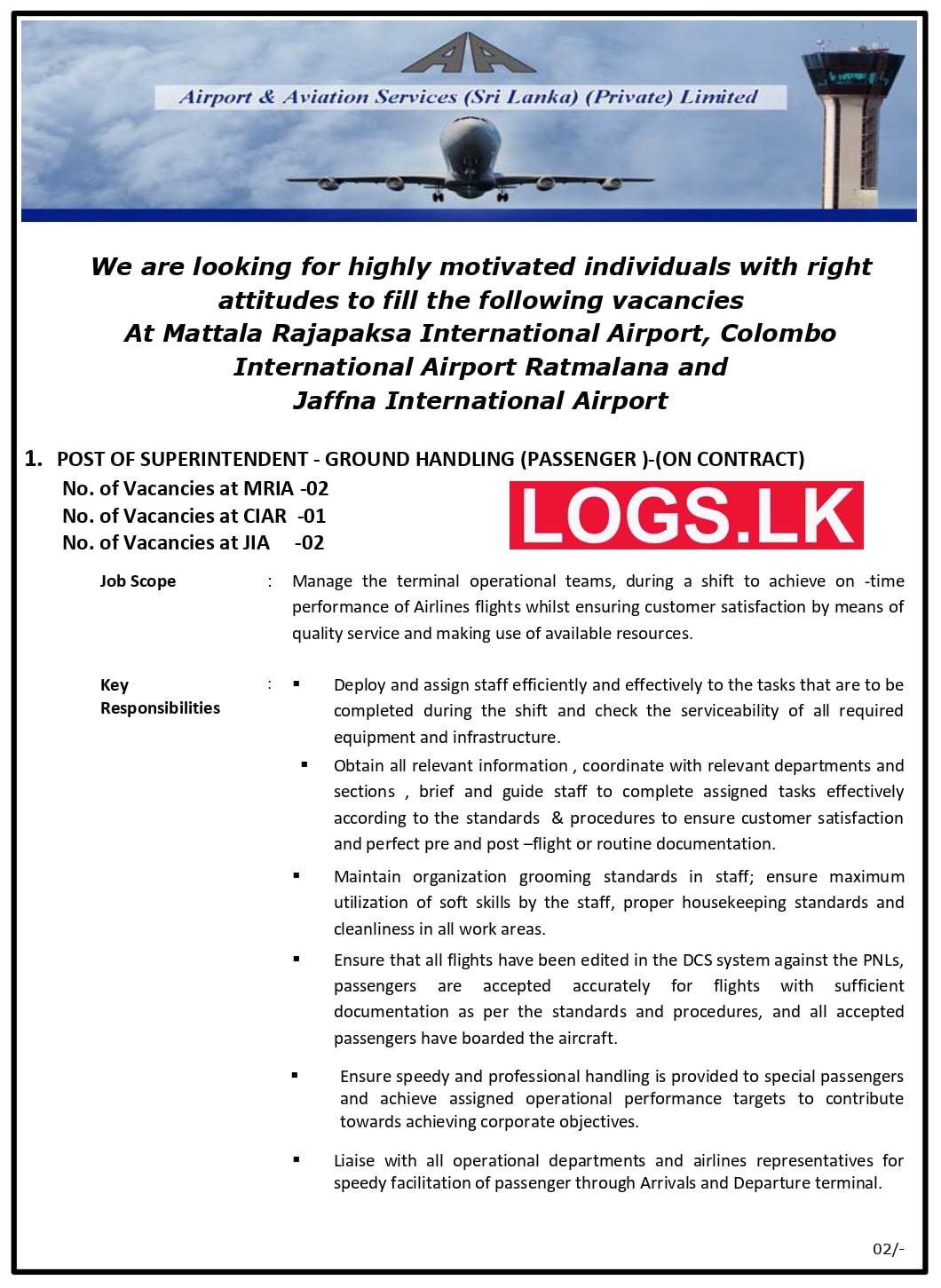 Ground Support Equipment Operator (Contract) - Airport and Aviation Services Private Limited Vacancies 2023