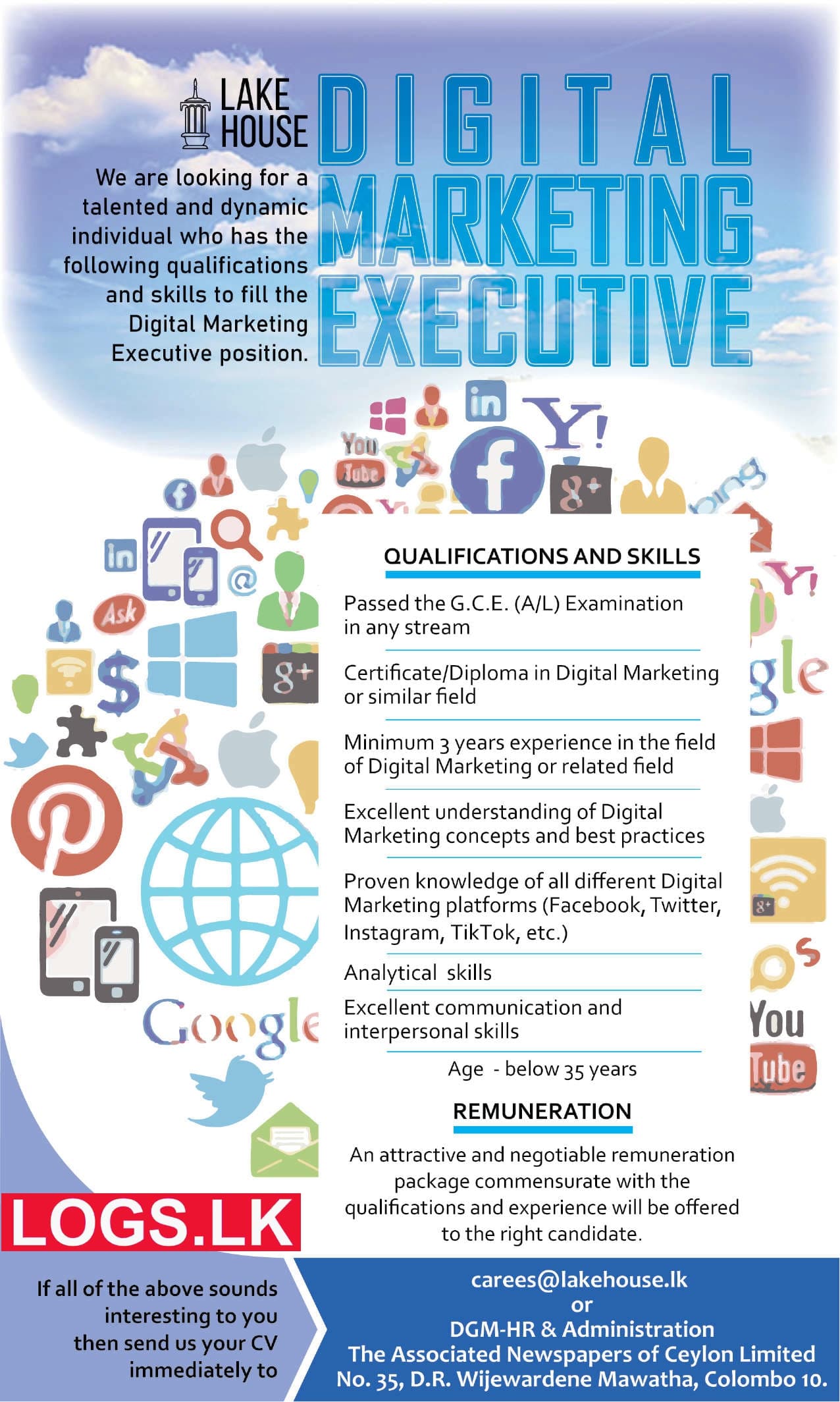 Digital Marketing Executive - Lanke House Job Vacancies 2023 Application Form