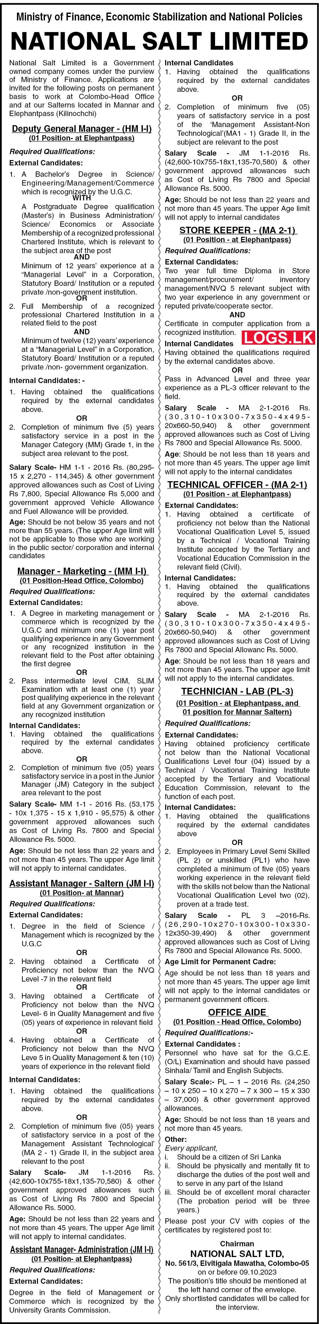National Salt Limited Job Vacancies 2023 Application Form