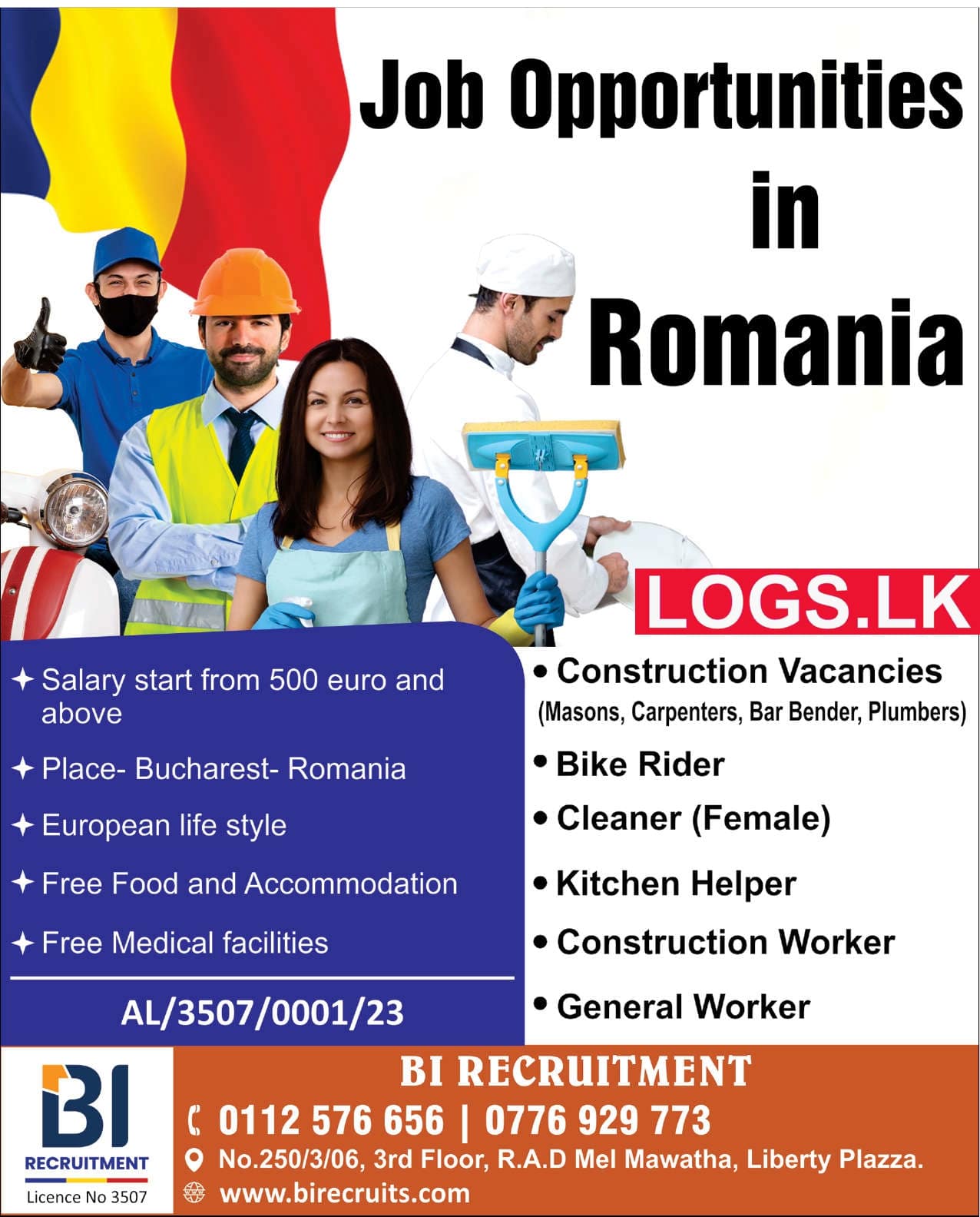 Romania Jobs Vacancies 2024 for Sri Lankan Application Form, Details Download