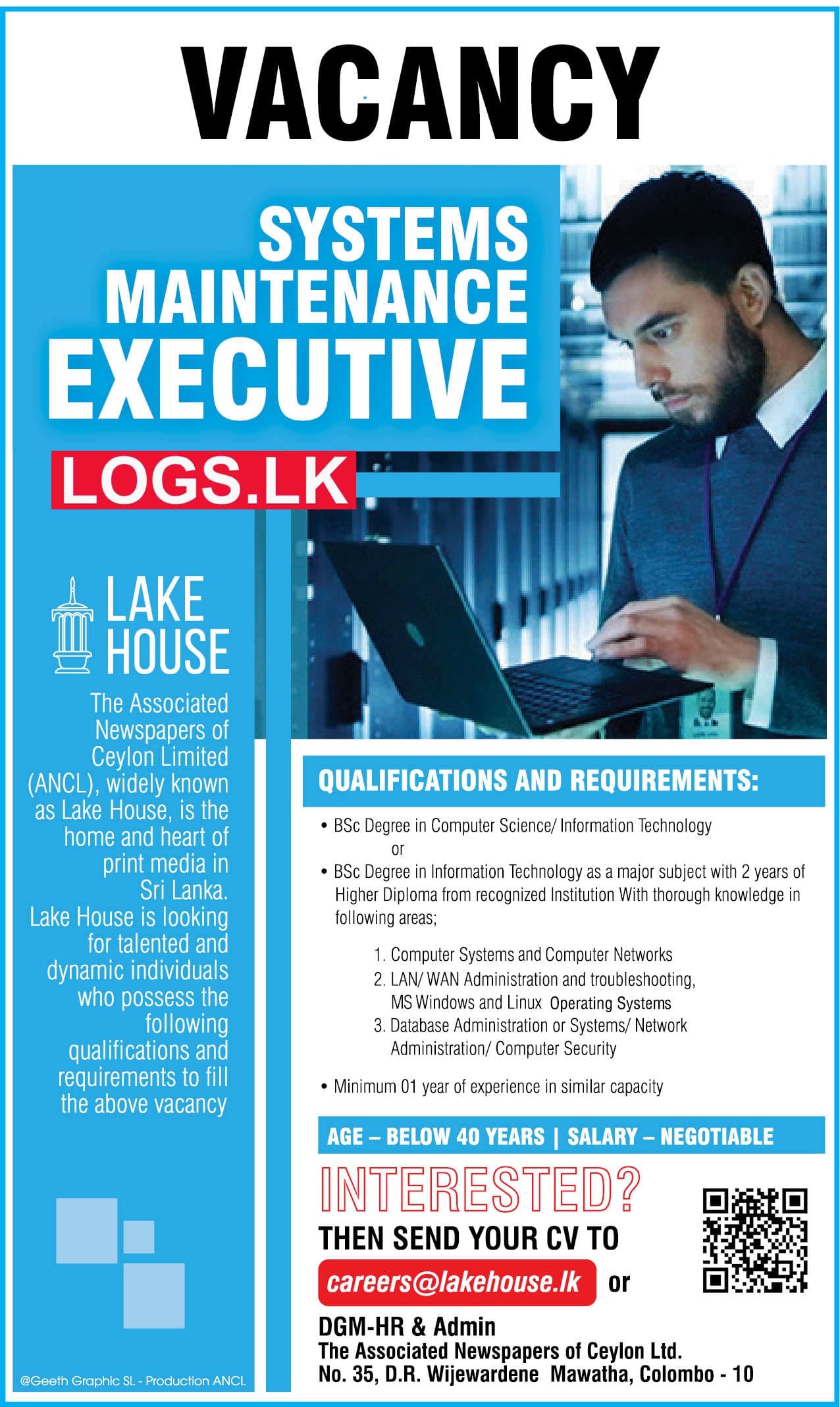 Systems Maintenance Executive - Lake House Job Vacancies 2024 Application Form, Details Download