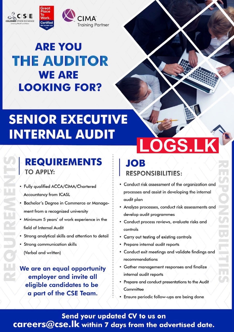 Senior Executive Internal Audit - Colombo Stock Exchange Vacancies 2024 Application Form
