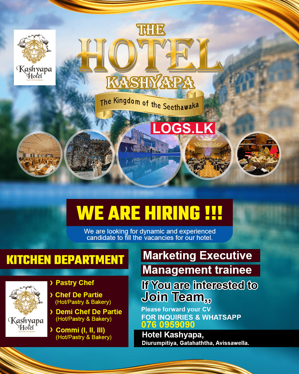Hotel Job Vacancies at Hotel Kashyapa Sri Lanka Job Vacancy