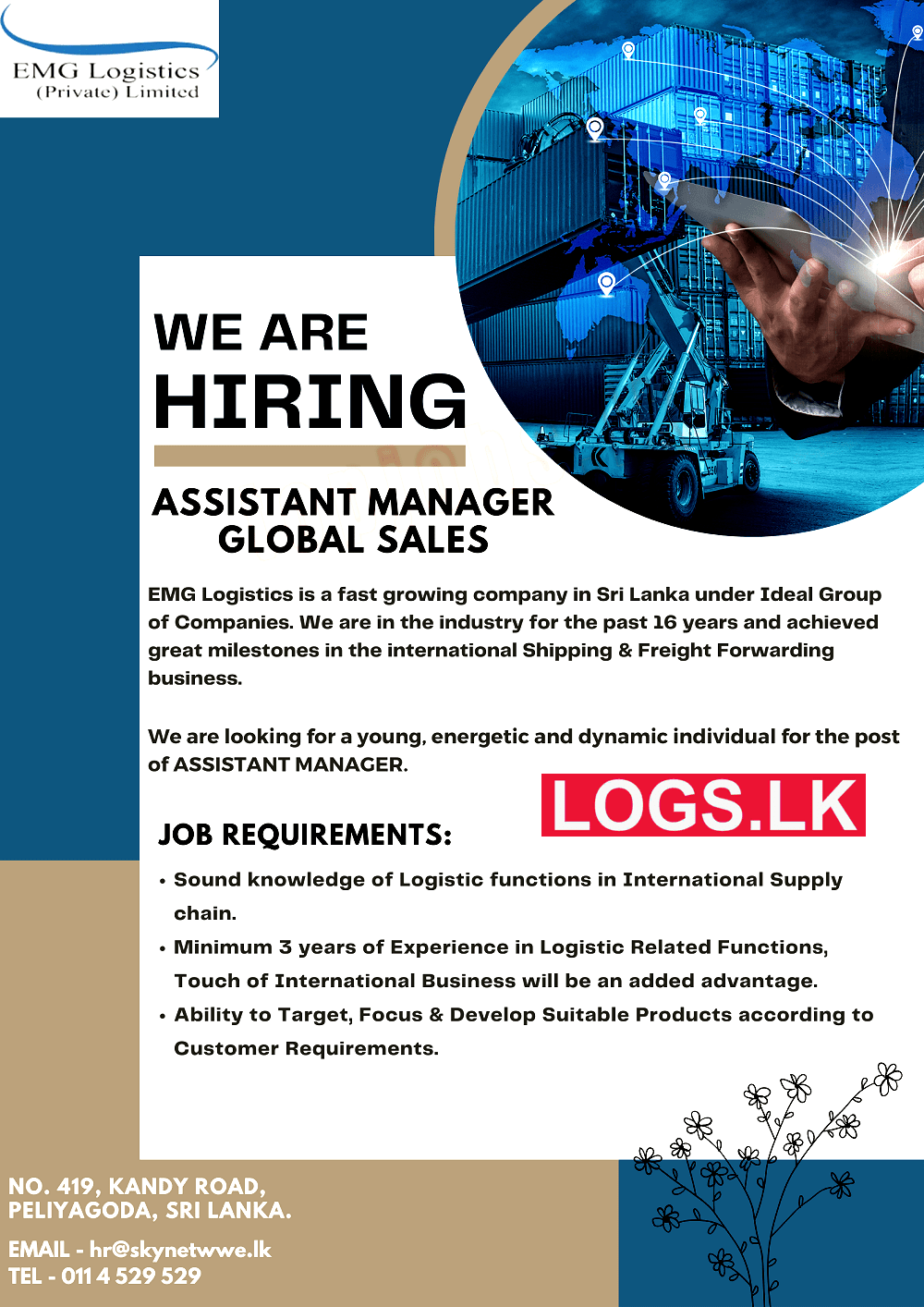 Assistant Manager Job Vacancy at EMG Logistics (Pvt) Ltd Job Vacancies