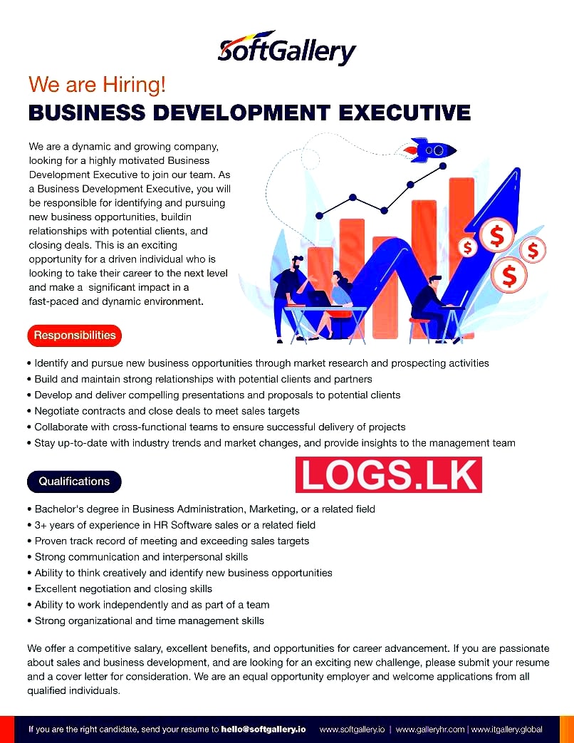 Business Development Executive Vacancy at Soft Gallery (Pvt) Ltd Job Vacancies