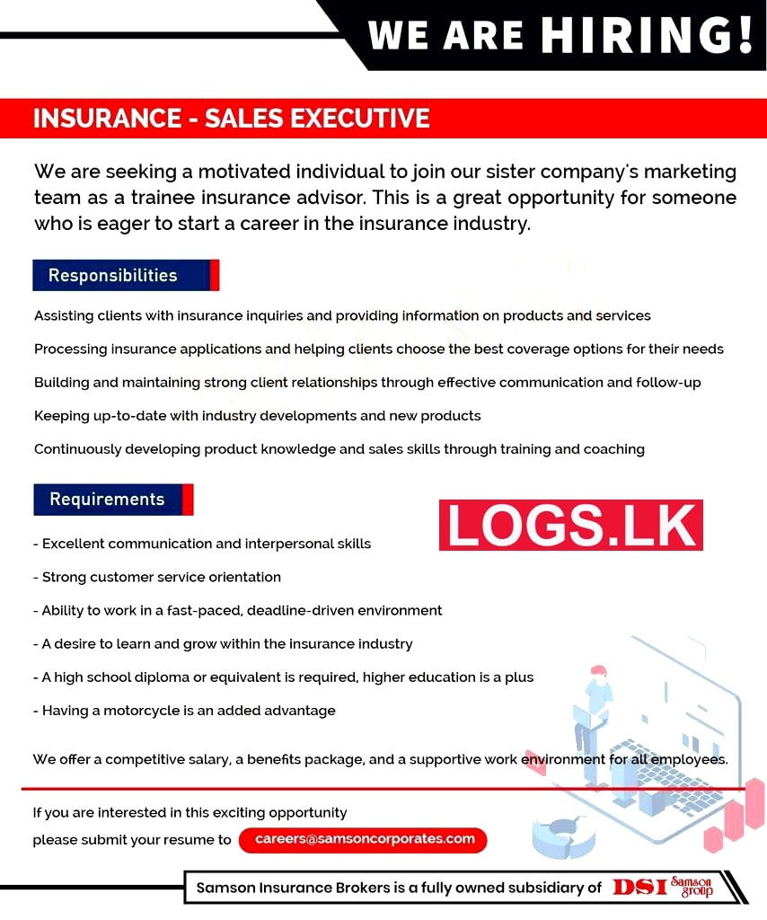 Insurance Sales Executive Vacancy at DSI Samson Group Job Vacancies