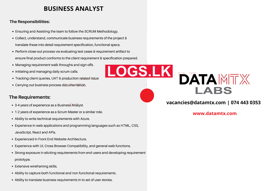 Business Analyst Job Vacancy at Datamtx Labs Job Vacancies