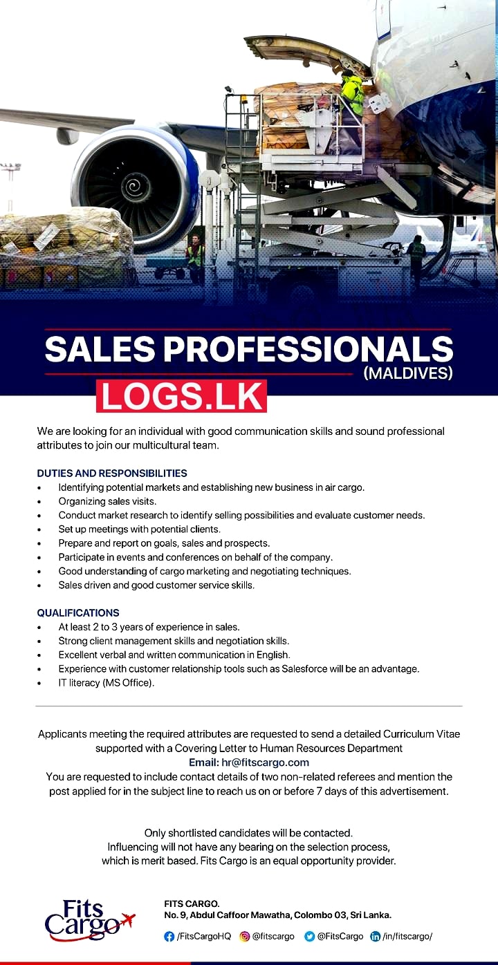 Sales Professionals Job Vacancies at Fits Cargo Sri Lanka Application