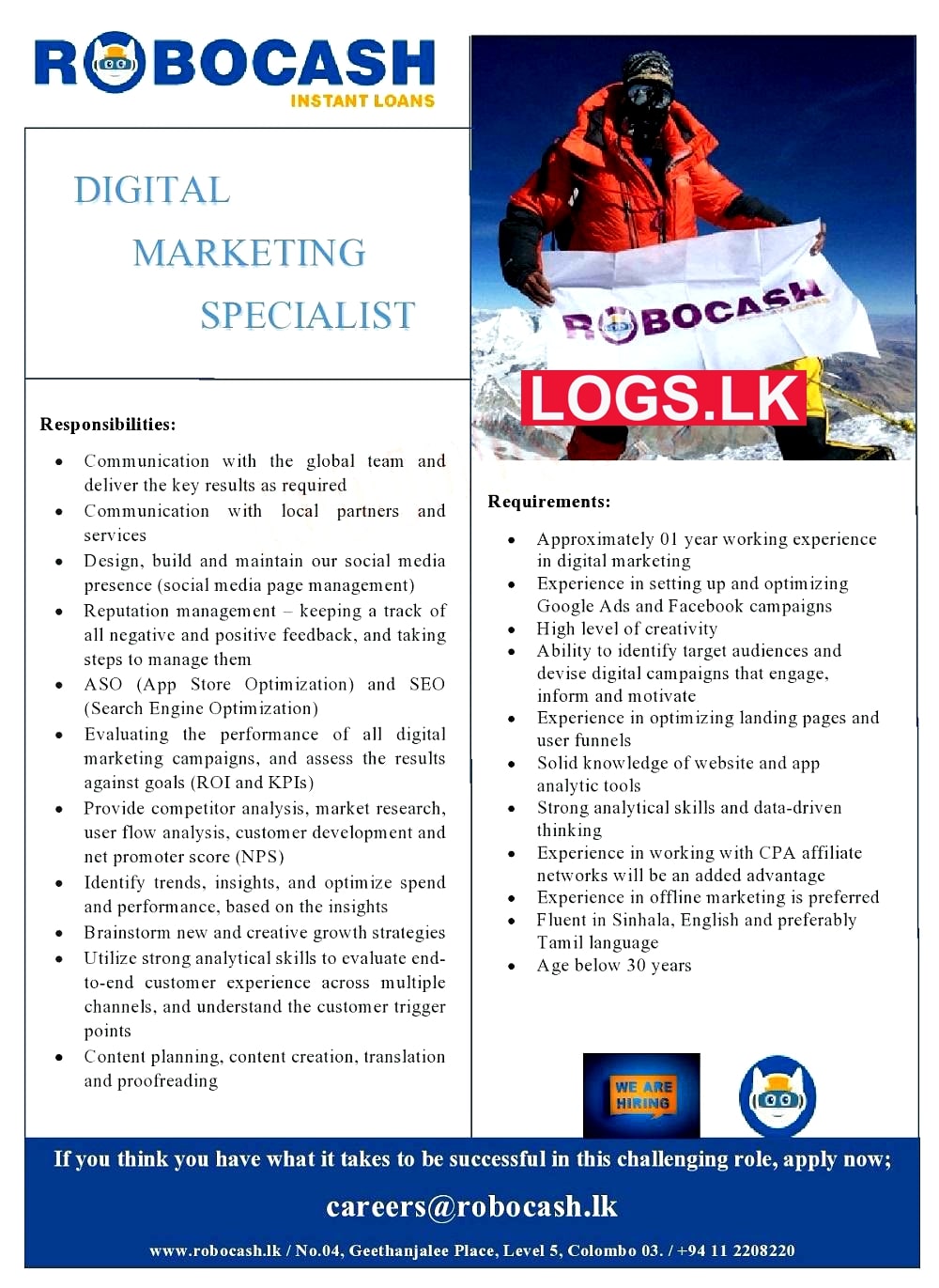 Digital Marketing Specialist Job Vacancy at Robocash Job Vacancies