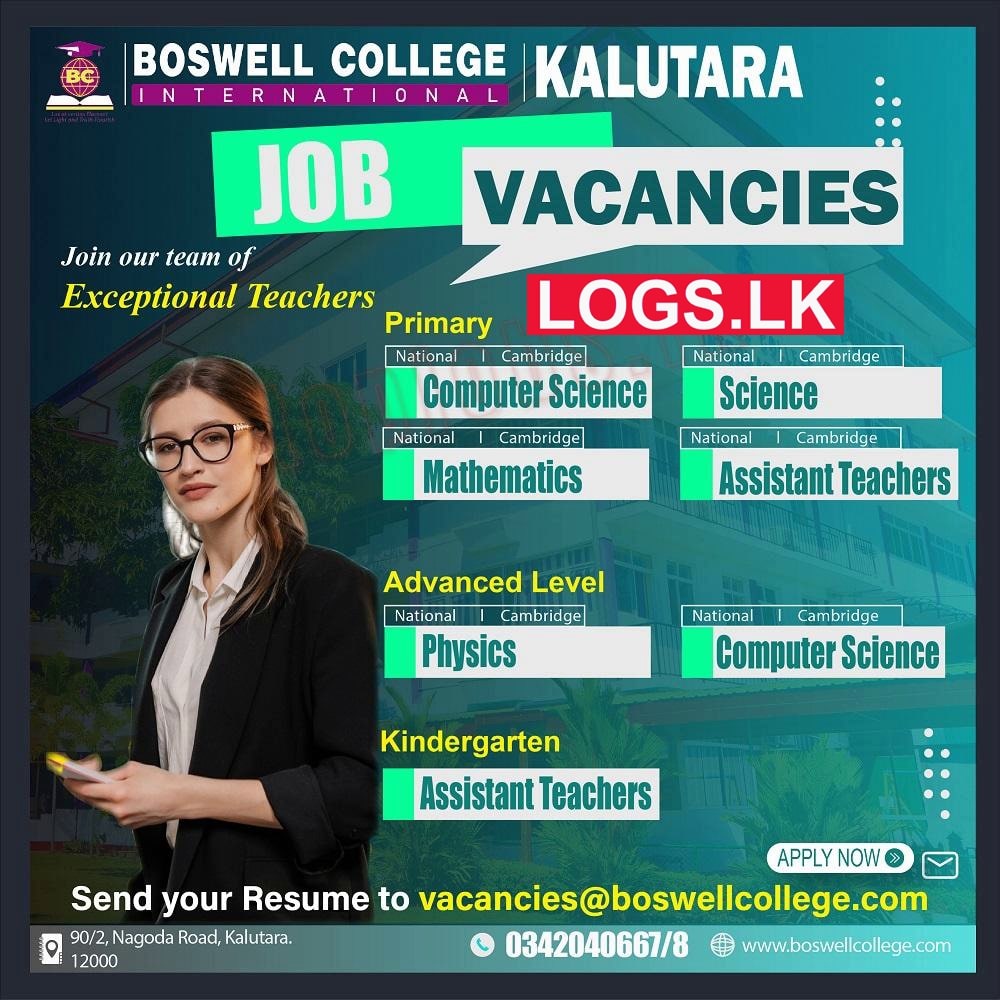 Teacher Job Vacancies at Boswell College International Job Vacancies