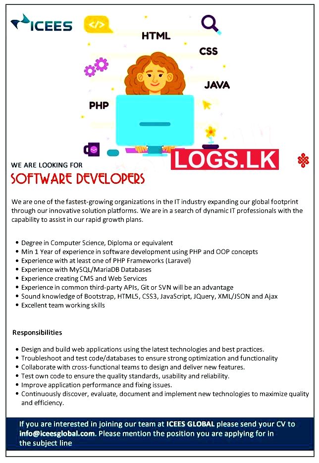 Software Developers Job Vacancies ICEES Global in Sri Lanka