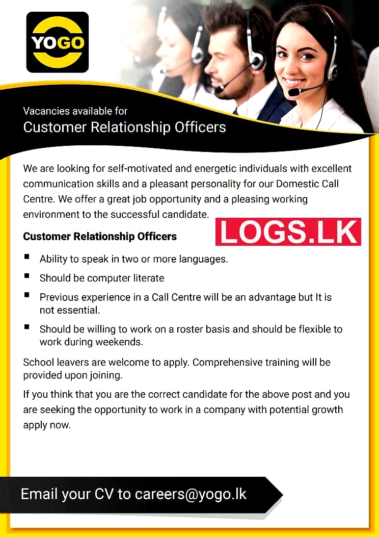 Customer Relationship Officers Vacancies at YOGO Taxi Sri Lanka Job Vacancies
