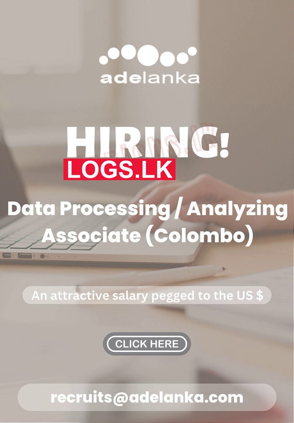 Data Processing / Analyzing Associate Vacancy at Adelanka (Pvt) Ltd Job Vacancies