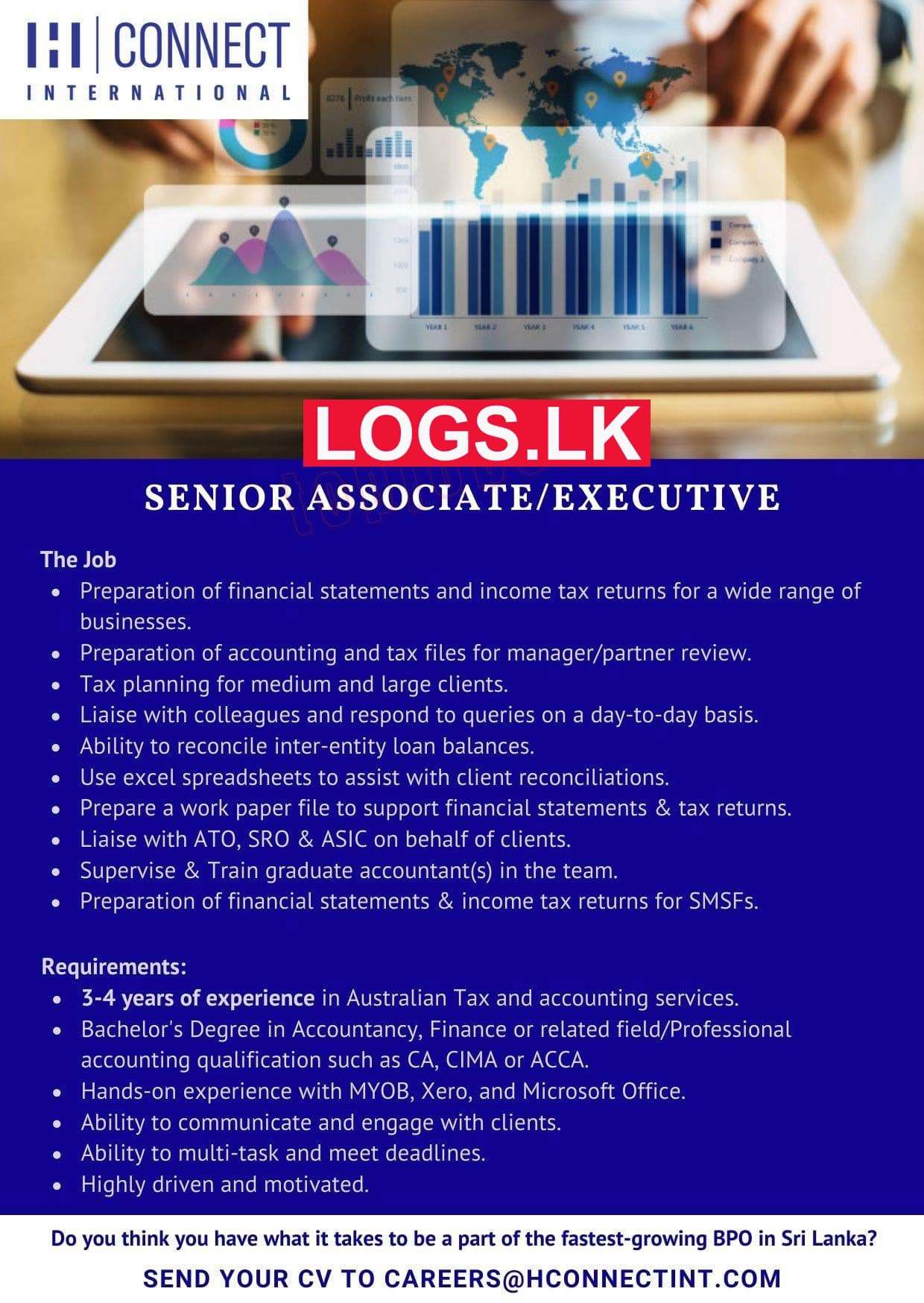 Senior Associate / Executive Vacancy at H-Connect (Pvt) Ltd Sri Lanka Job Vacancies