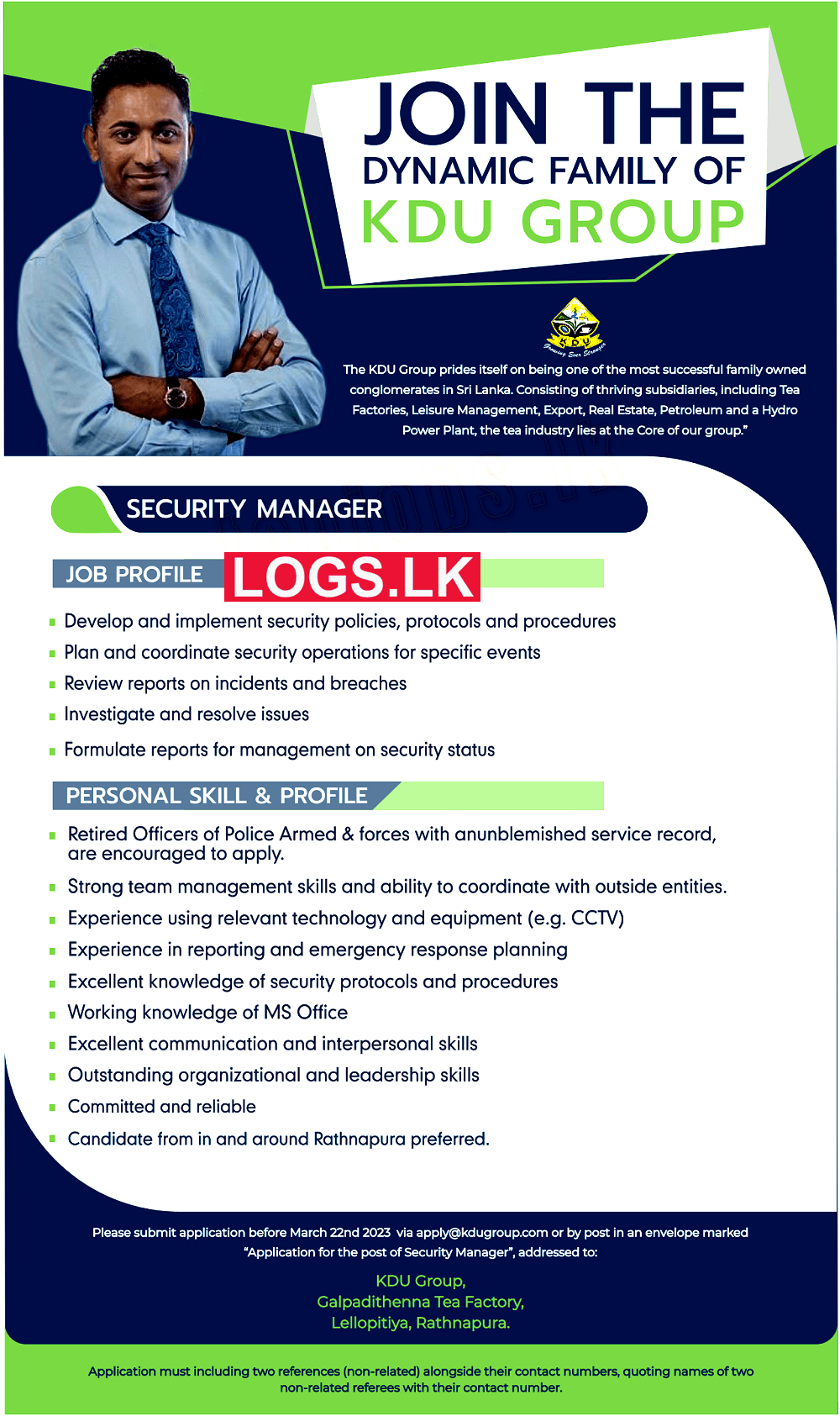 Security Manager Job Vacancy at KDU Group Sri Lanka Job Vacancies Application