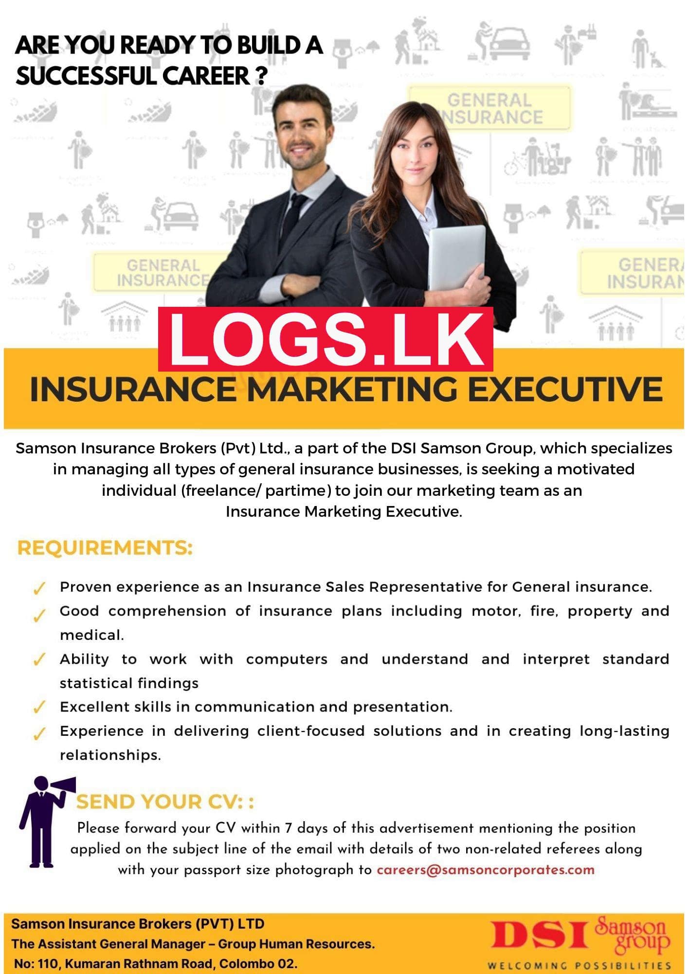 Insurance Marketing Executive Vacancy at DSI Samson Group Job Vacancies