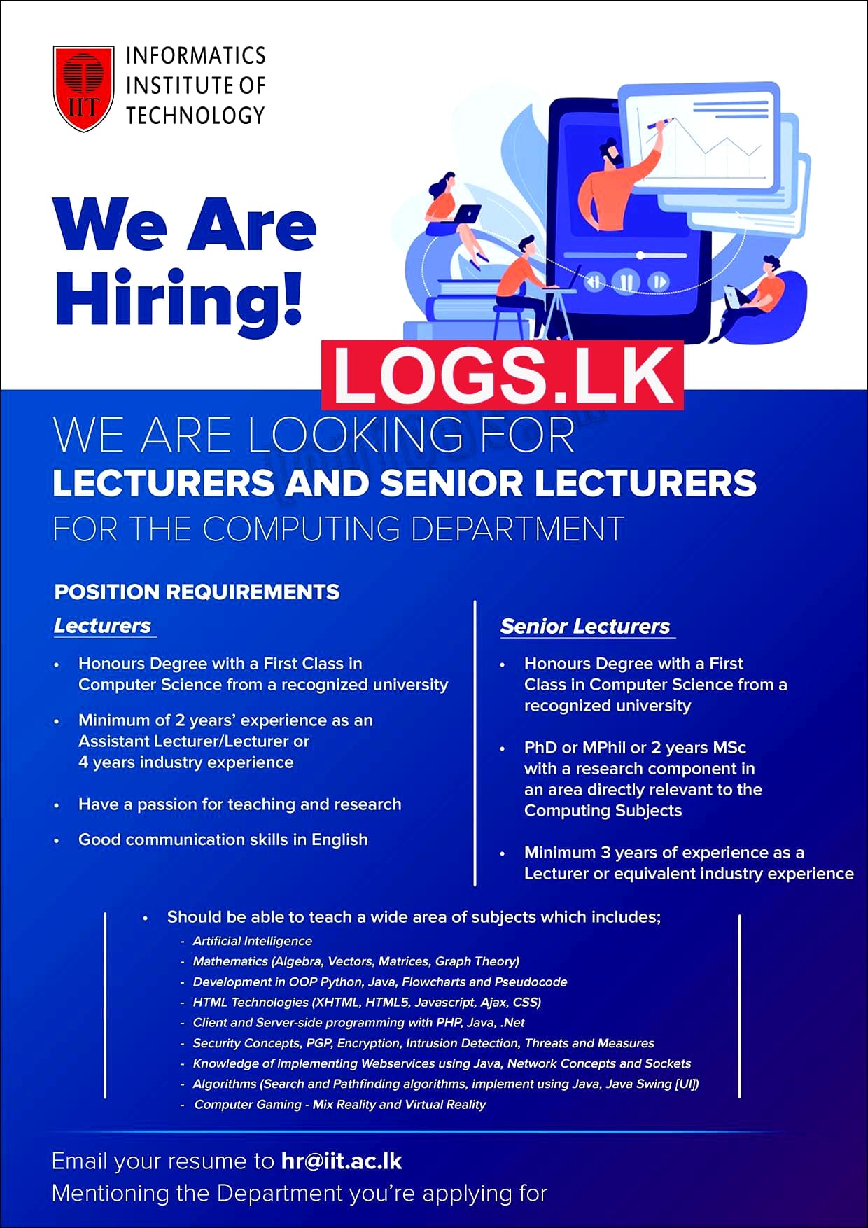 Lecturer and Senior Lecturer Vacancies at Informatics Group Job Vacancy in Sri Lanka