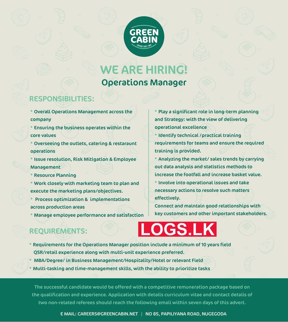 Operations Manager Job Vacancy at Green Cabin Company Job Vacancies