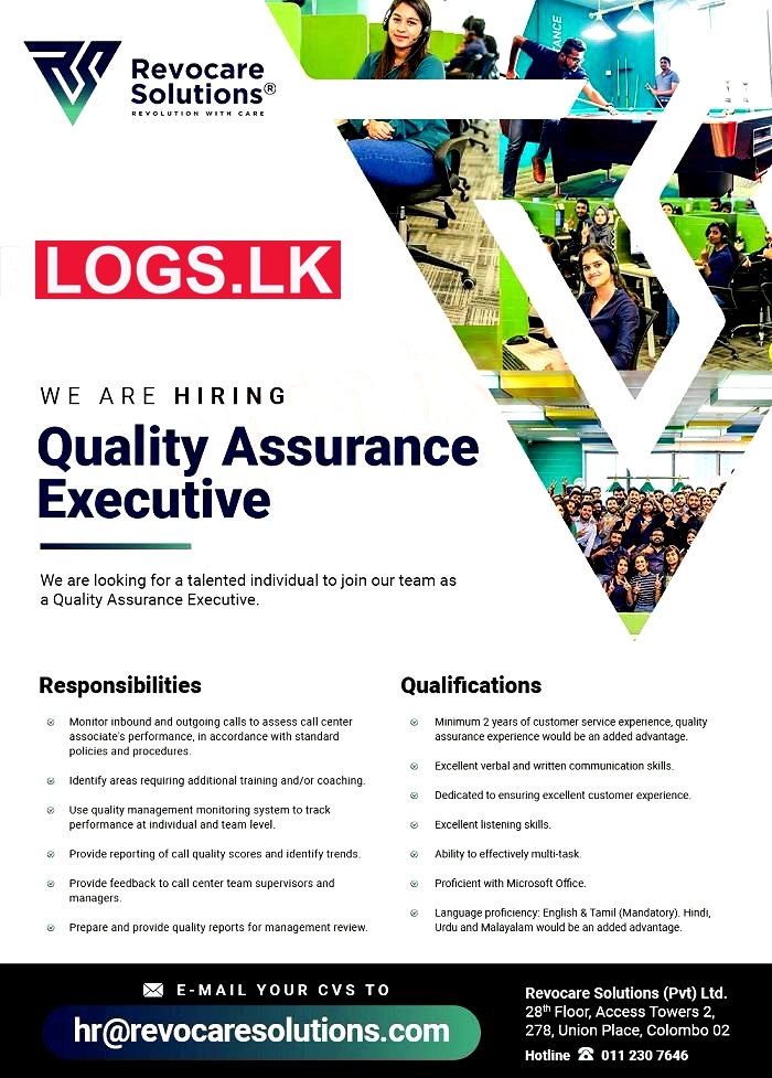 Quality Assurance Executive Job Vacancy at Revocare Solutions Job Vacancies