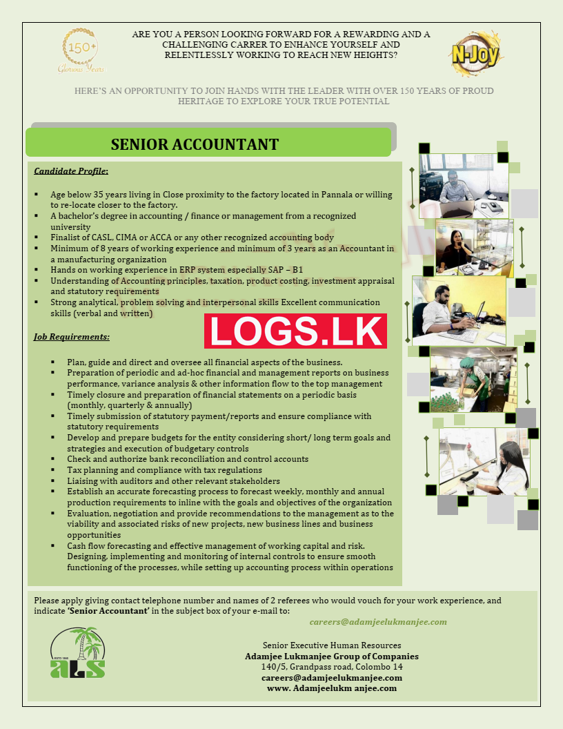 Senior Accountant Job Vacancy at Adamjee Lukmanjee Group Job Vacancies