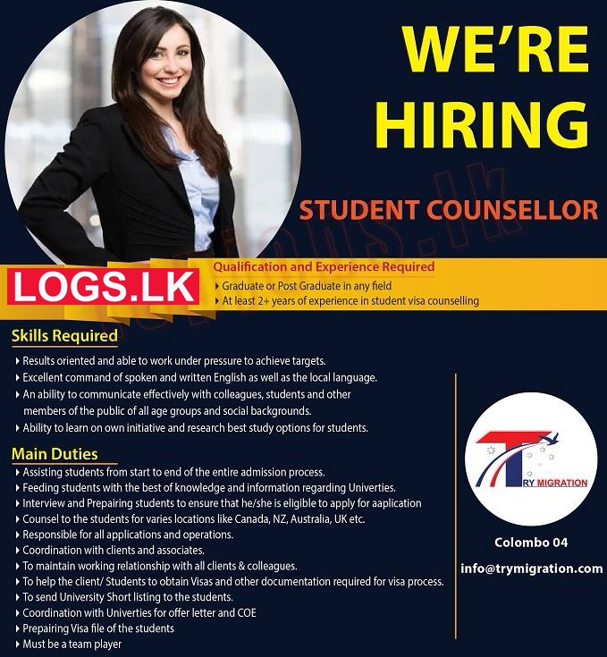 Student Counsellor Job Vacancy at Try Migration Job Vacancies
