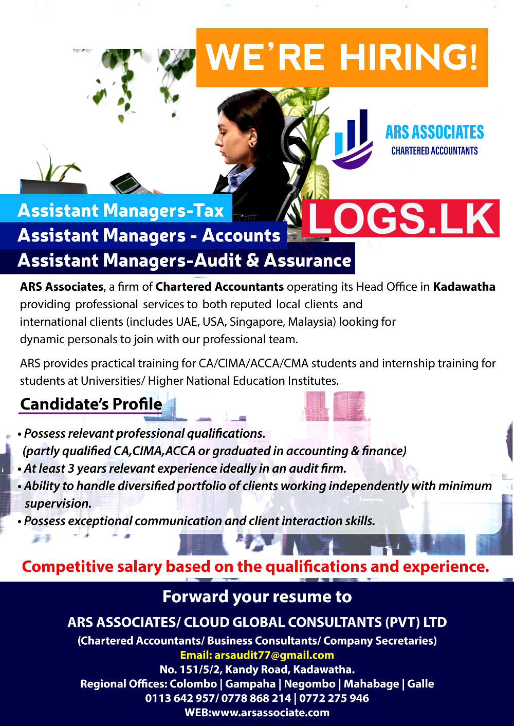 Assistant Managers Job Vacancies at ARS Associates Job Sri Lanka