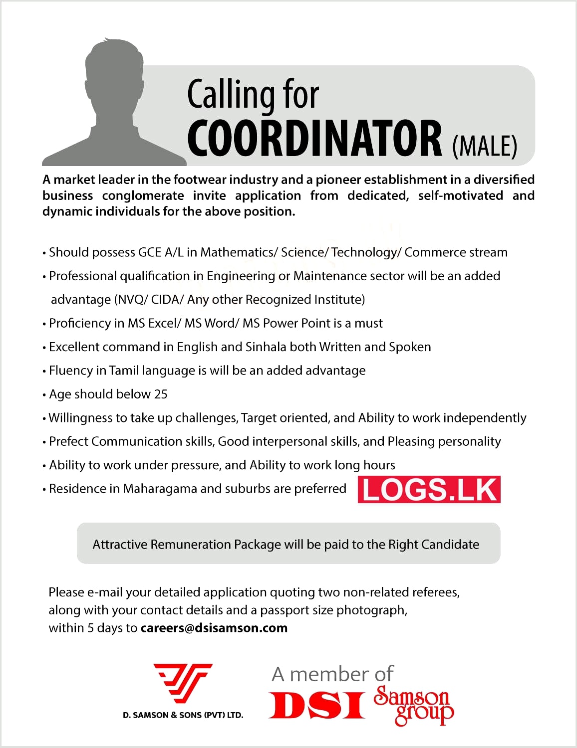 Coordinator Job Vacancy at D Samson & Sons Ltd Jiob Vacancies
