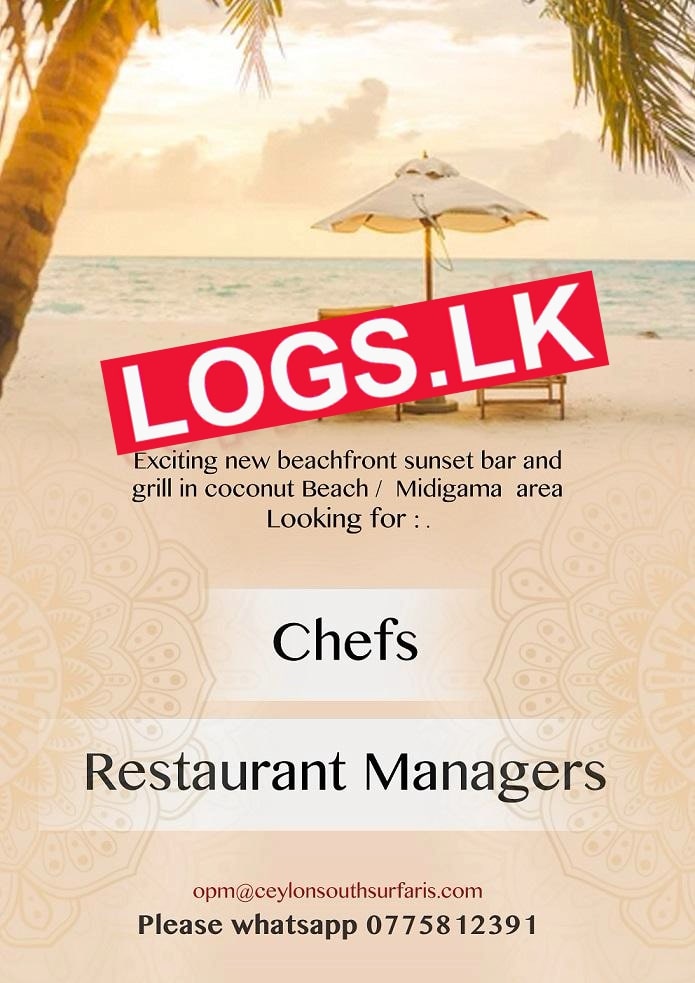 Chefs / Restaurant Managers Vacancies at Ceylon South Surfaris Job Application