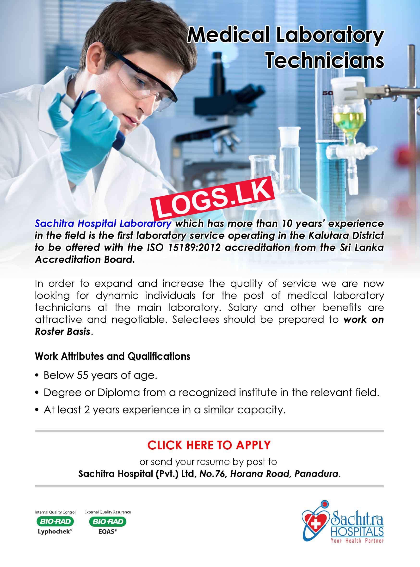 Medical Laboratory Technicians Job Vacancy at Sachitra Hospitals Jobs Application