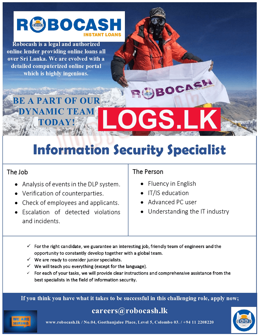 Information Security Specialist Job Vacancy at Robocash Jobs Application