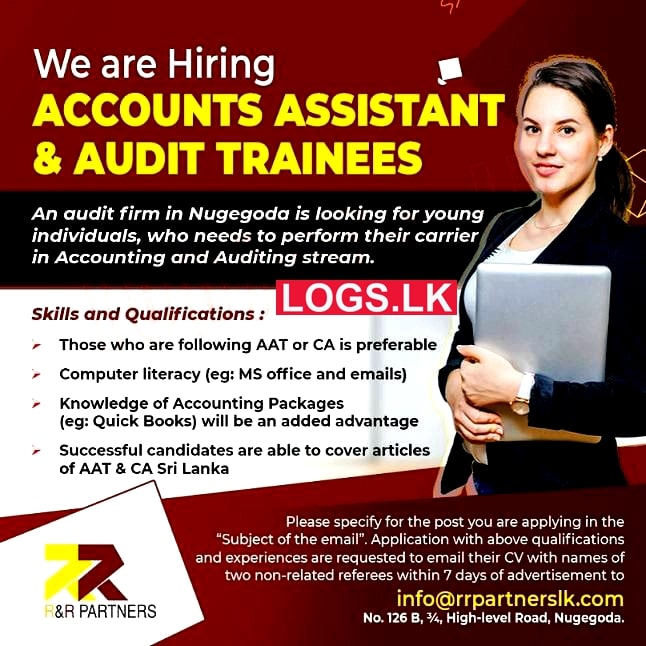 Accounts Assistant / Audit Trainees Vacancies at R & R Partners Jobs Application