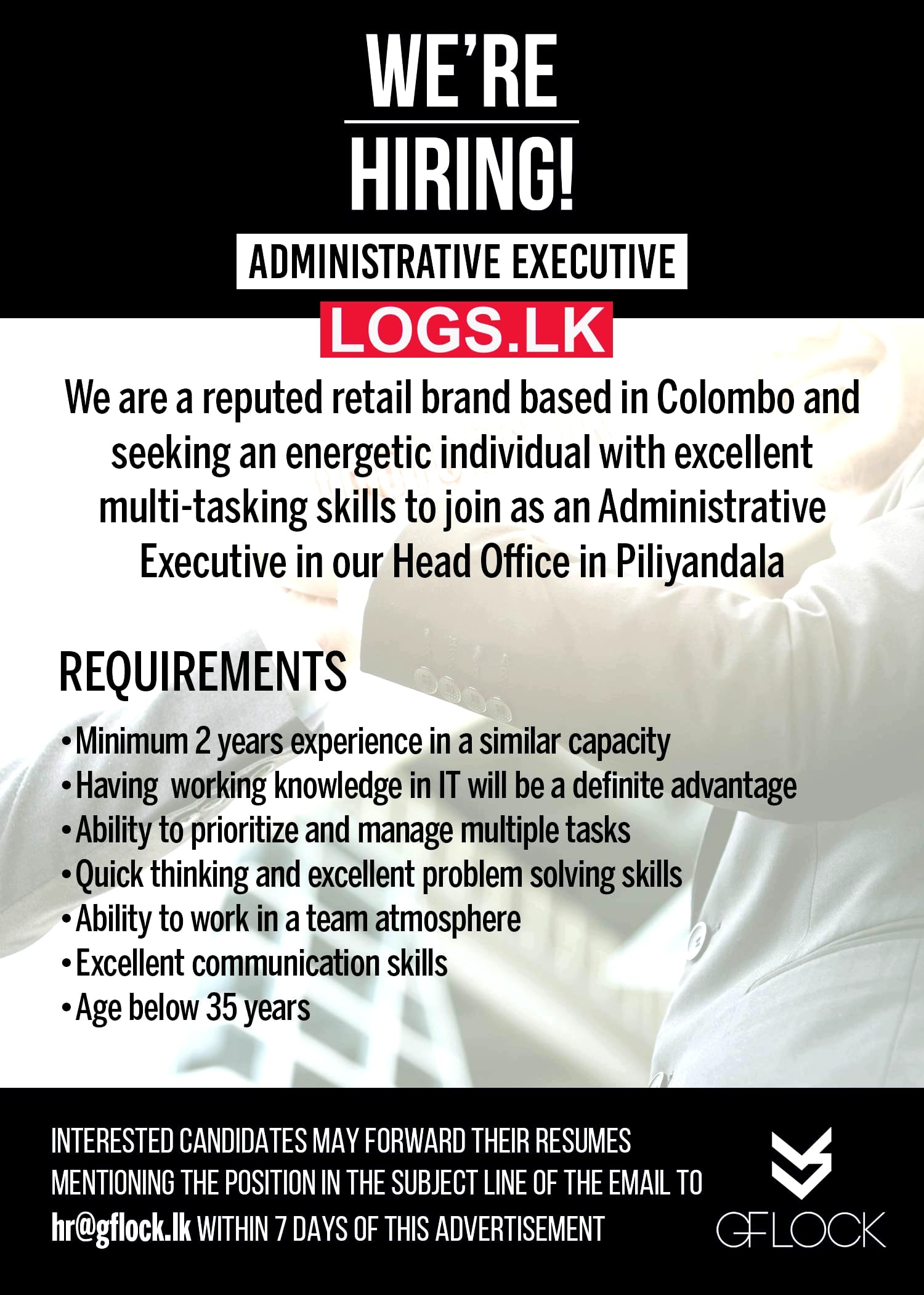 Administrative Executive Job Vacancy at GFLOCK Job Vacancies in Sri Lanka