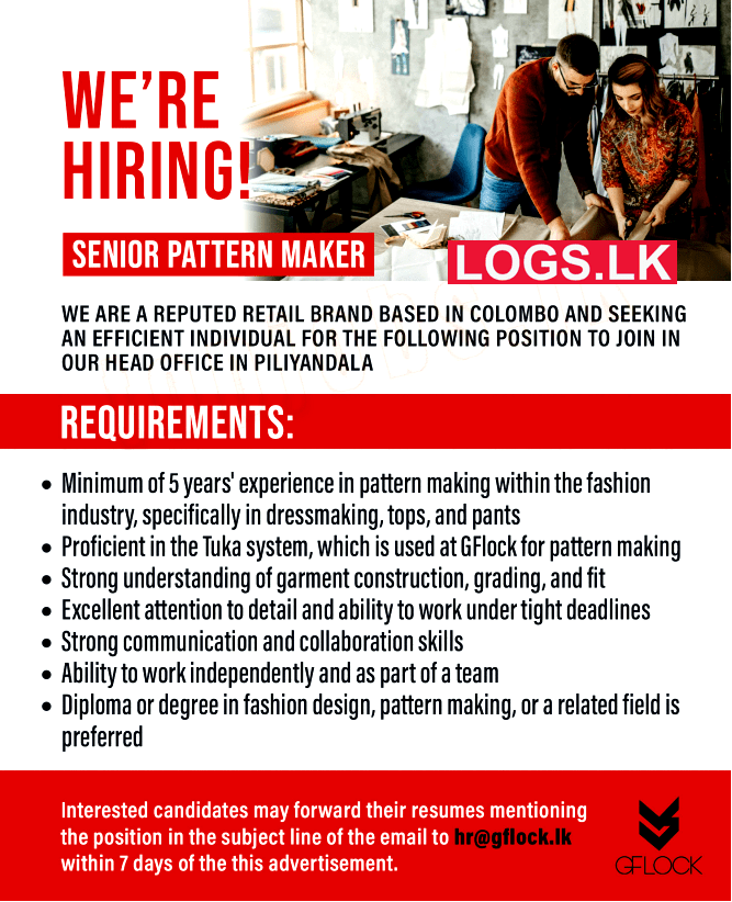Senior Pattern Maker Job Vacancy at GFLOCK Jobs Application