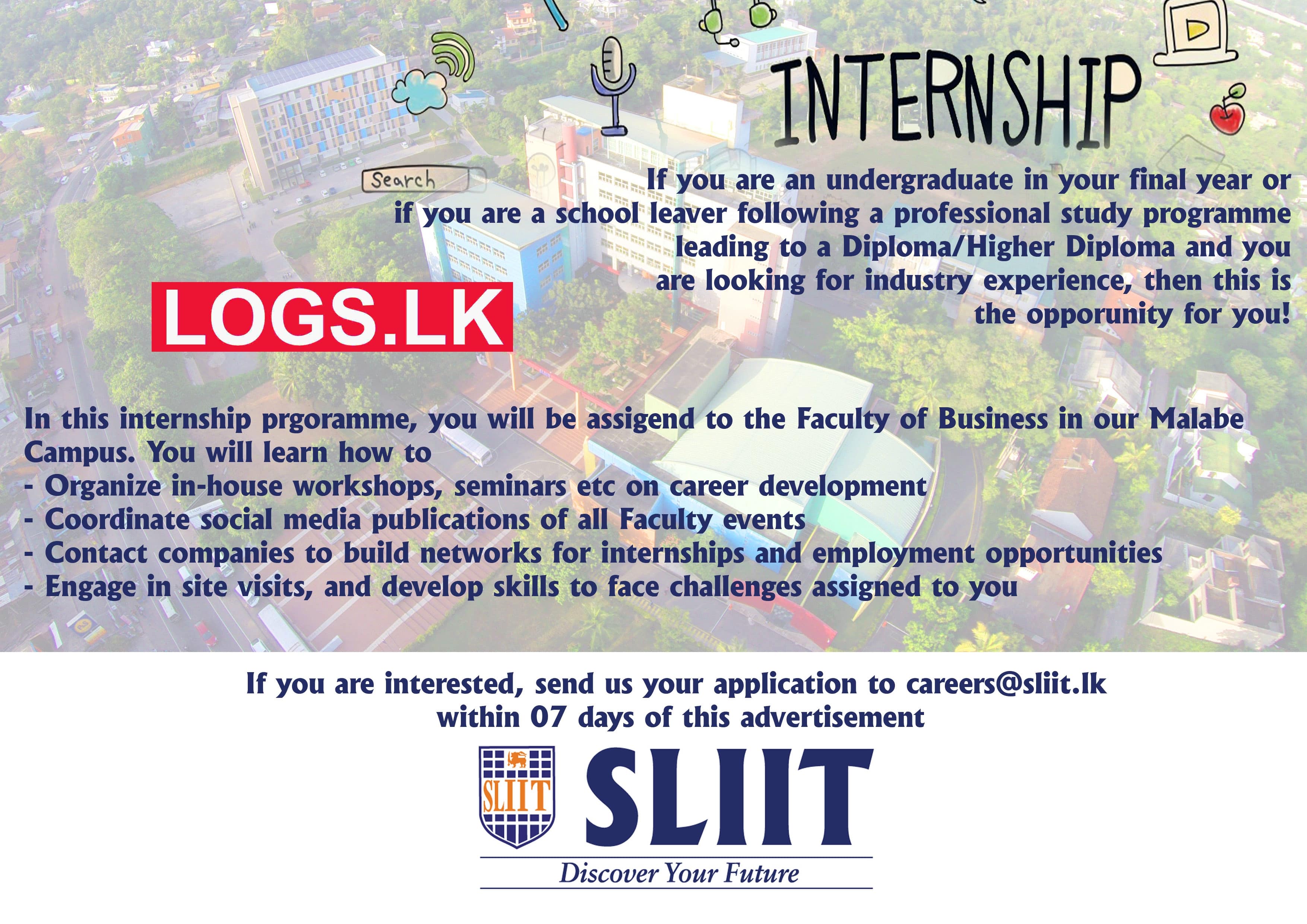 Internship Opportunity 2023 in SLIIT Sri Lanka Job Vacancy 2023 Details, Application