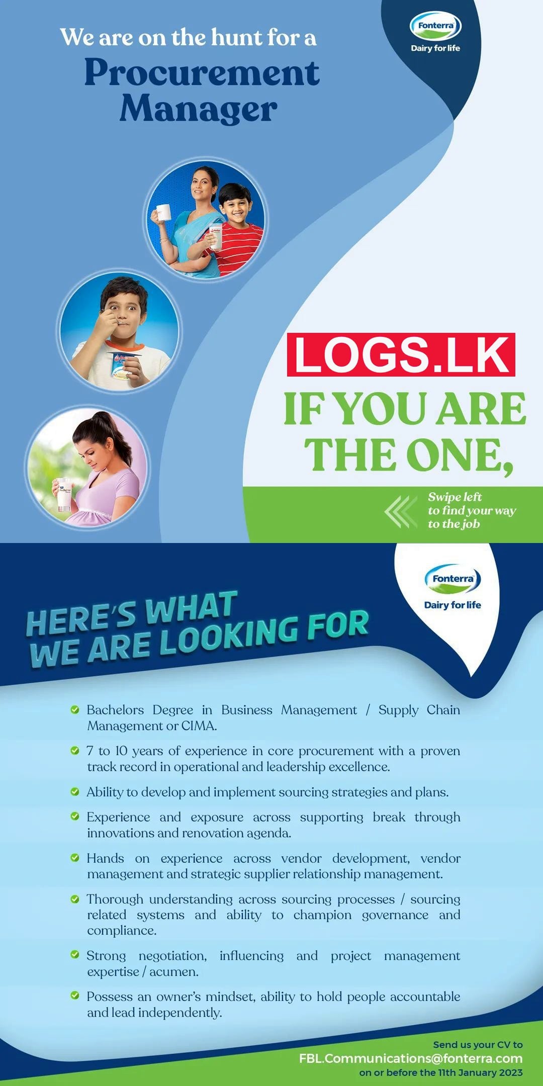 Procurement Manager - Anchor Company Job Vacancies 2023 Fonterra Brands Sri Lanka Job Vacancy