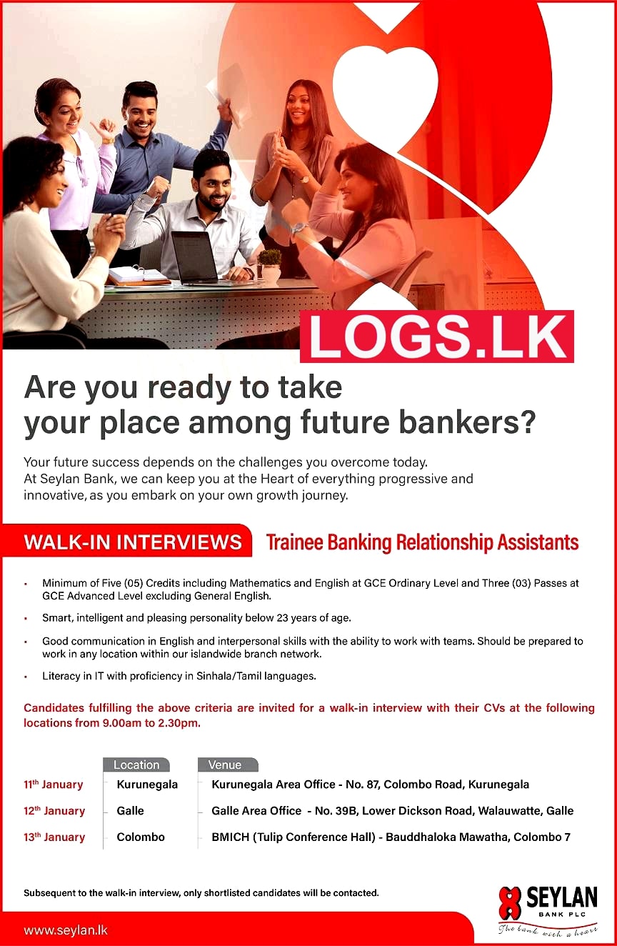 Trainee Banking Relationship Assistant - Seylan Bank Interview Application Form