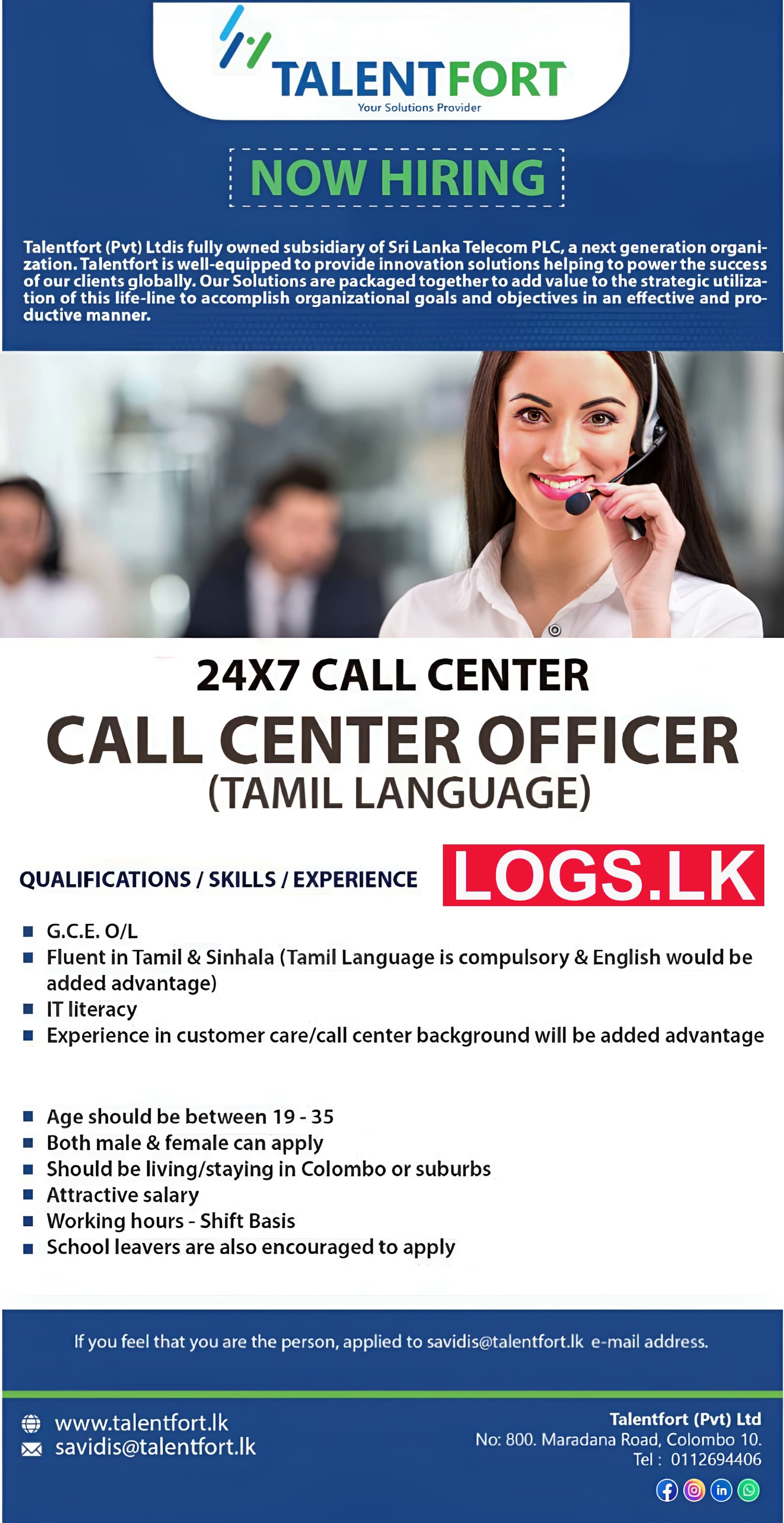 Call Centre Officer - Talent Fort Vacancies 2023 Application Form Download
