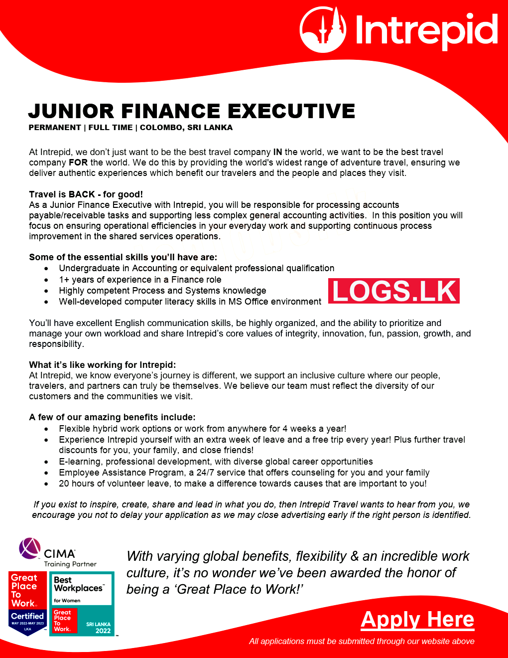 Junior Finance Executive - Intrepid Colombo Vacancies 2023