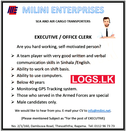 Office Clerk Job Vacancy at Milini Enterprises Sri Lanka Job Vacancies