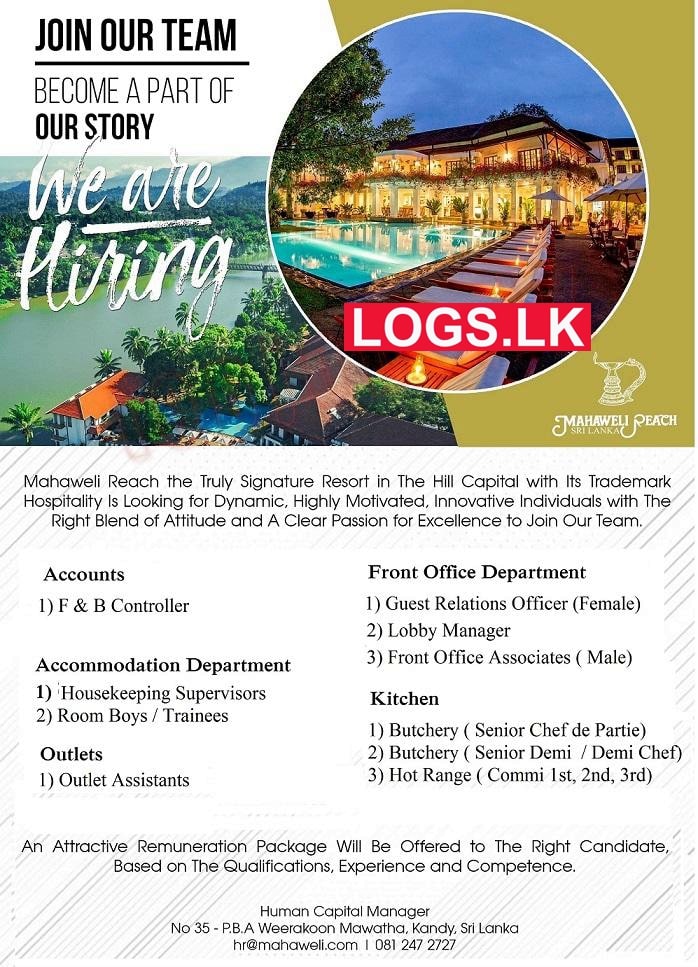 Hotel Job Vacancies at Mahaweli Reach Hotel Sri Lanka Application, Details Download