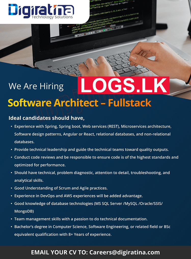 Software Architect - Full Stack Job Vacancy at Digiratina Sri Lanka Job Vacancies