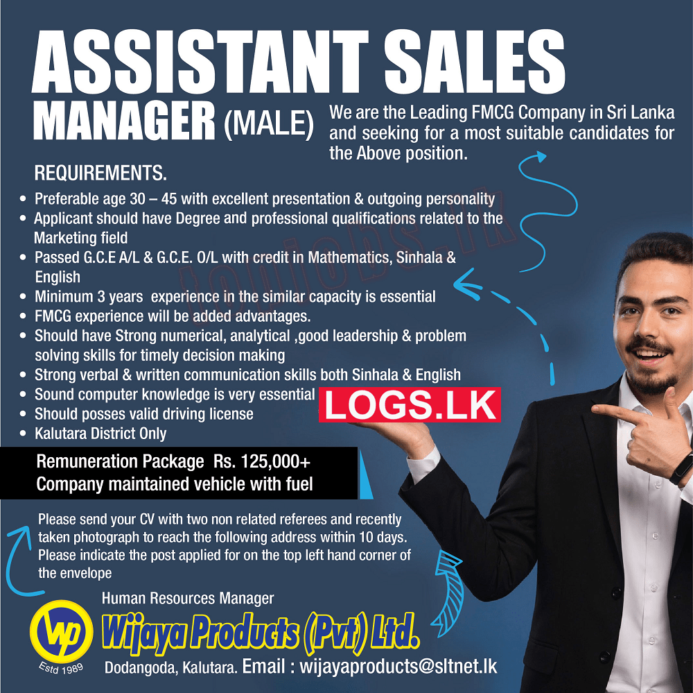 Assistant Sales Manager (Male) Job Vacancy at Wijaya Products Job Vacancies