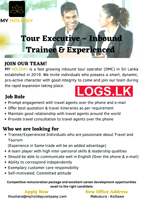 Tour Executive Job Vacancy at My Holiday Company Job Vacancies in Sri Lanka