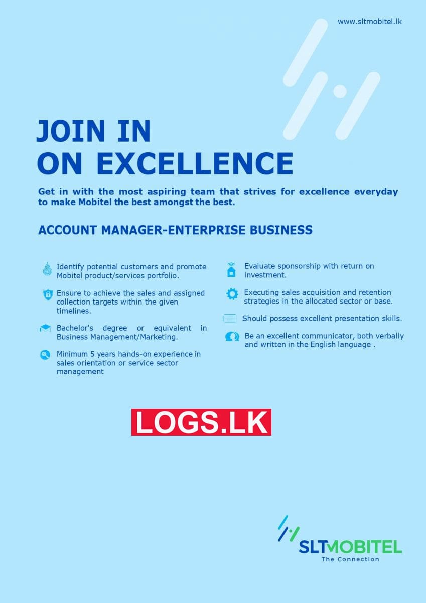 Account Manager - Enterprise Business Job Vacancy at SLTMobitel Job Vacancies in Sri Lanka