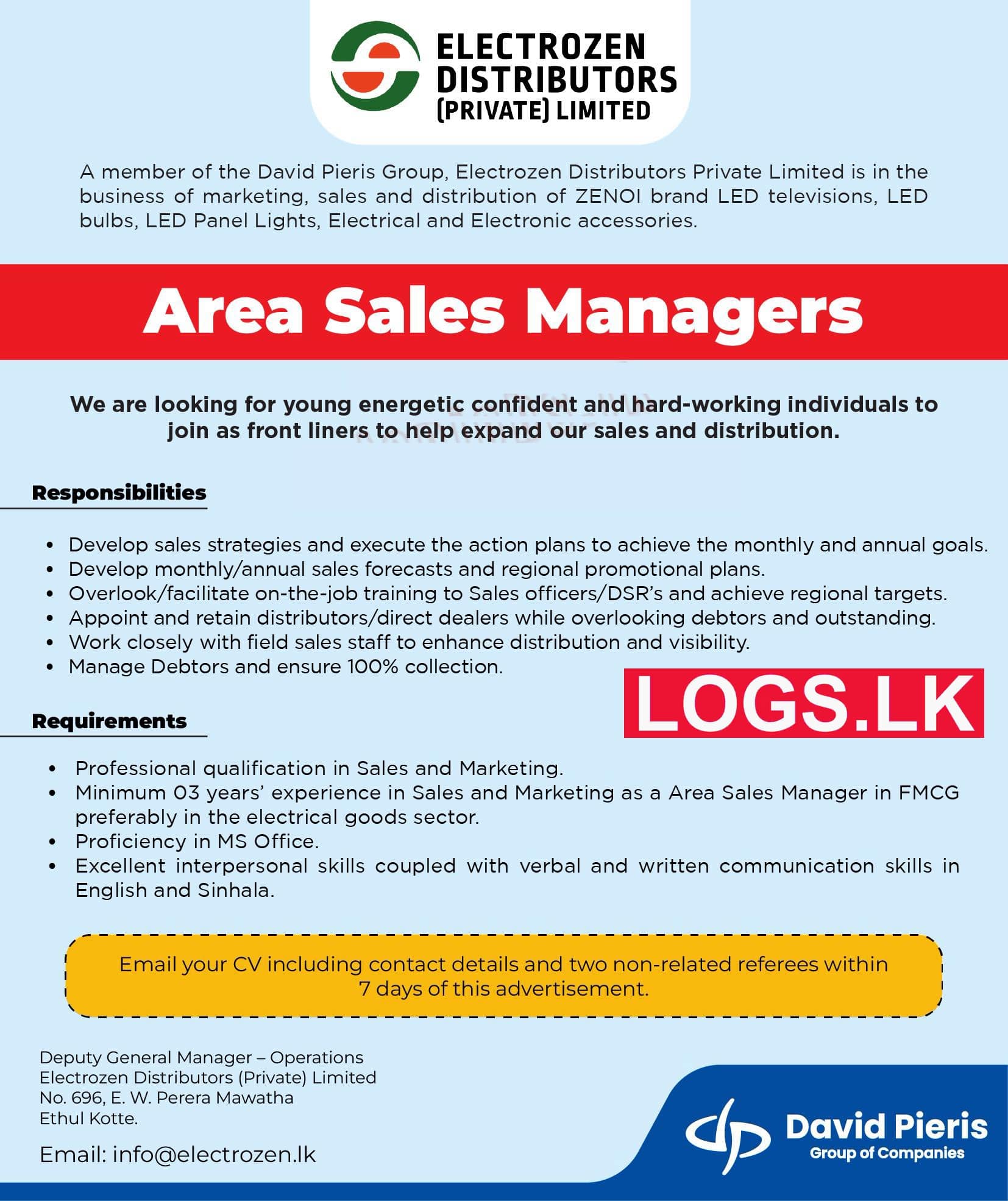 Area Sales Manager Job Vacancy at David Pieris Motor Company Job Vacancies in Sri Lanka