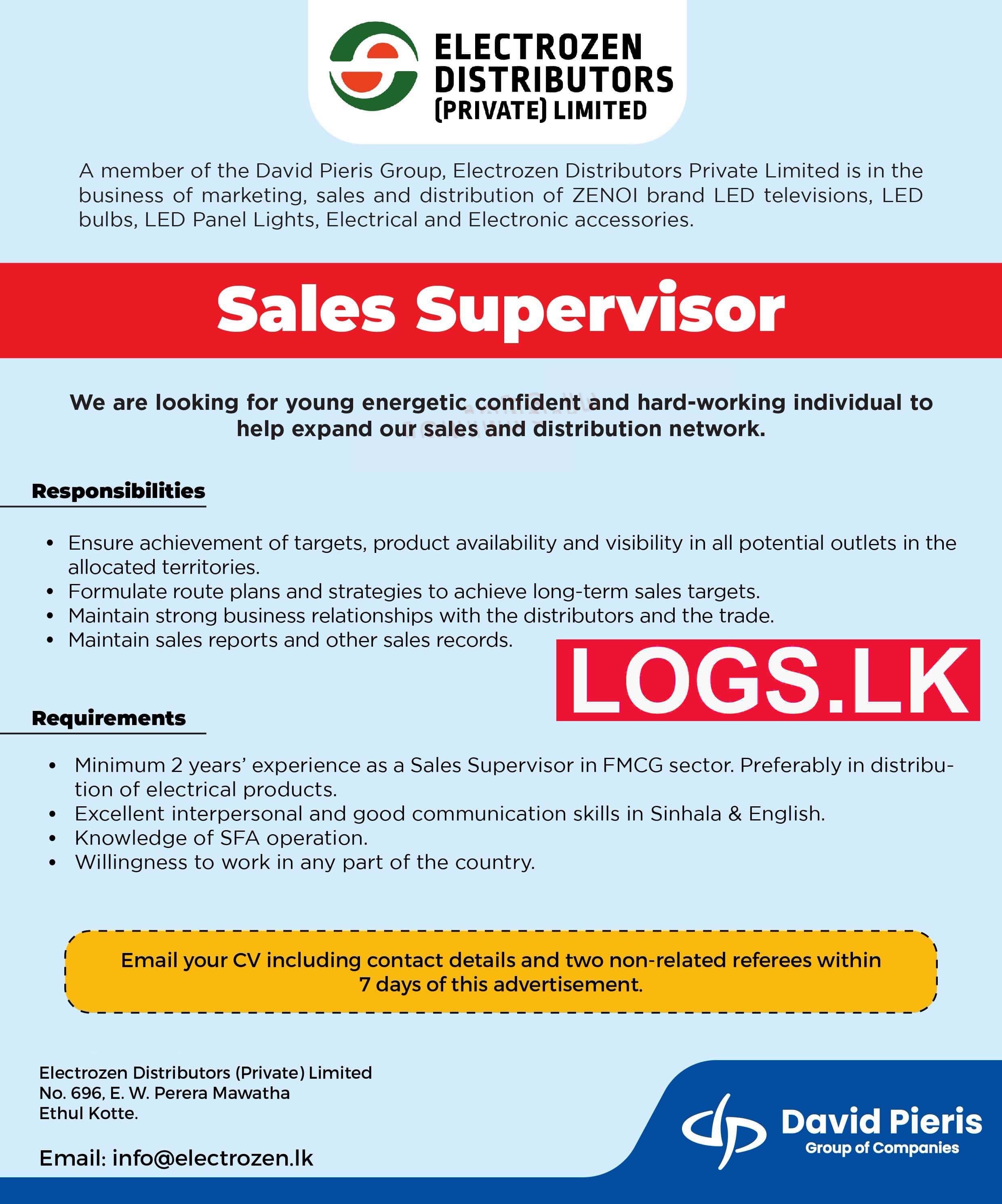Sales Supervisor Job Vacancy at David Pieris Motor Company Job Vacancies in Sri Lanka